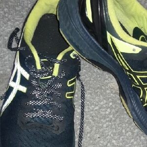 ASICS Men's Black and Lime Athletic Shoes